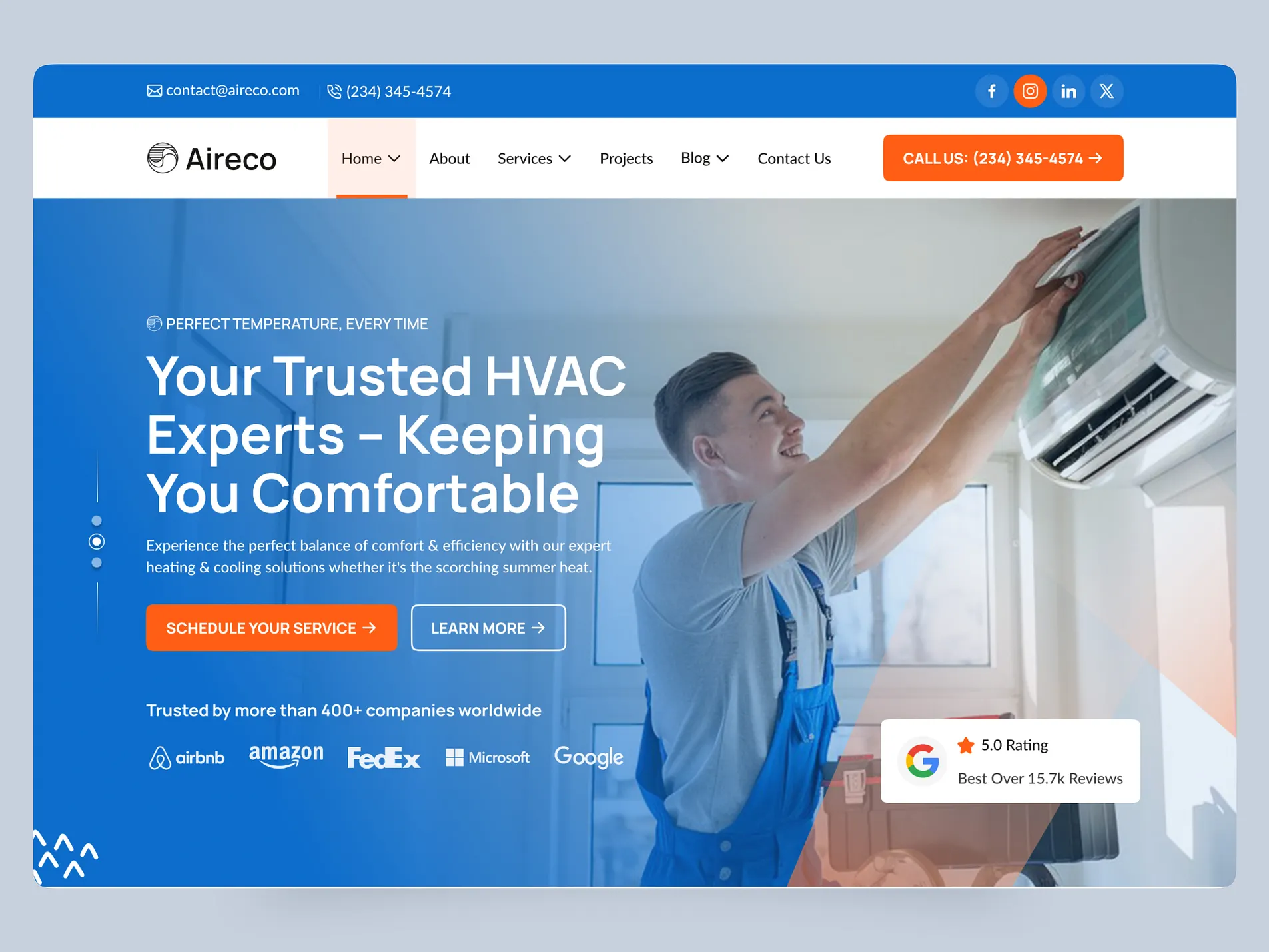 HVAC Contractors website design by PrimeBuild